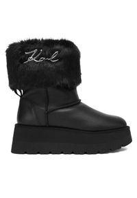 Karl Lagerfeld - KARL LAGERFELD Śniegowce KL48655 Czarny. Kolor: czarny. Materiał: skóra