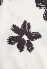 Renee - Czarno-Kremowe Szerokie Spodnie High Waist z Kwiatowym Printem i Wiązanym Paskiem Oramare. Okazja: na co dzień. Stan: podwyższony. Kolor: czarny. Długość: krótkie. Wzór: nadruk, kwiaty. Styl: boho, casual #6