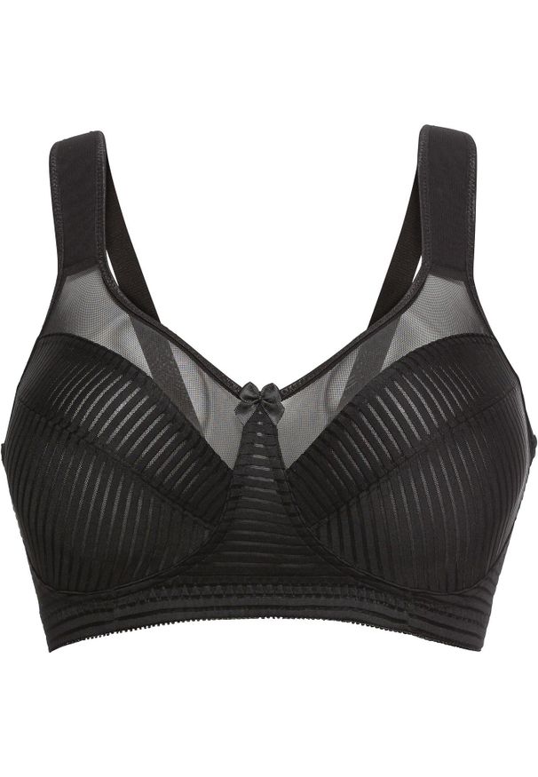 bonprix - Biustonosz minimizer bez fiszbinów z wyściełanymi ramiączkami. Kolor: czarny. Rodzaj stanika: wyściełane miseczki, różne sposoby noszenia