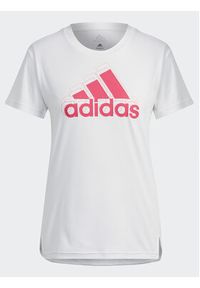 Adidas - adidas Koszulka techniczna 3-Stripes Sport Brand Love T-Shirt HK6514 Biały Regular Fit. Kolor: biały. Materiał: syntetyk #6