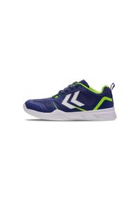 Buty do piłki ręcznej męskie Hummel Uruz 2.0. Zapięcie: sznurówki. Kolor: biały, wielokolorowy, niebieski. Materiał: materiał, syntetyk. Szerokość cholewki: normalna. Sport: turystyka piesza