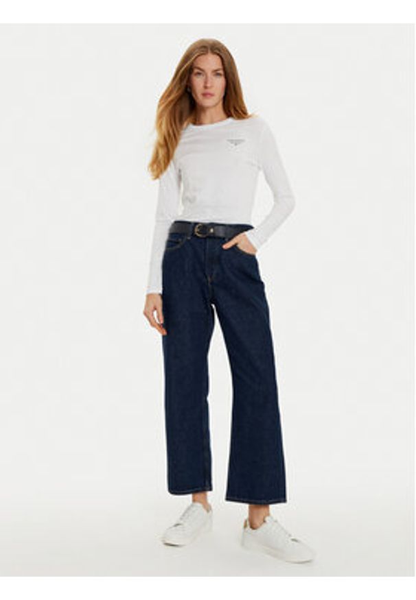 Tommy Jeans Bluzka Essential DW0DW18793 Biały Slim Fit. Kolor: biały. Materiał: bawełna