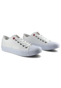 Białe Trampki Cross Jeans Damskie Stylowe Buty. Okazja: na co dzień. Kolor: biały. Materiał: guma, materiał. Szerokość cholewki: normalna. Sezon: lato. Styl: elegancki #7