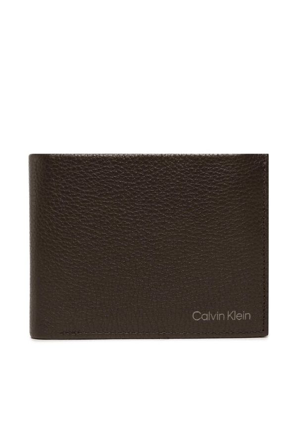 Calvin Klein Duży Portfel Męski Warmth Trifold 10Cc W/Coin L K50K507969 Brązowy. Kolor: brązowy. Materiał: skóra