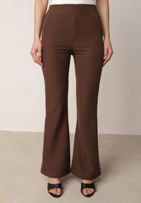 Born2be - Brązowy Komplet Garniturowy Marynarka z Wiązanym Paskiem i Spodnie Falloria. Kolor: brązowy #2