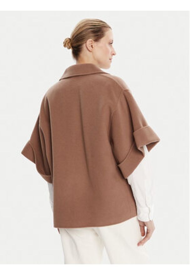 Weekend Max Mara Płaszcz wełniany Pera 2525086021 Brązowy Regular Fit. Kolor: brązowy. Materiał: wełna