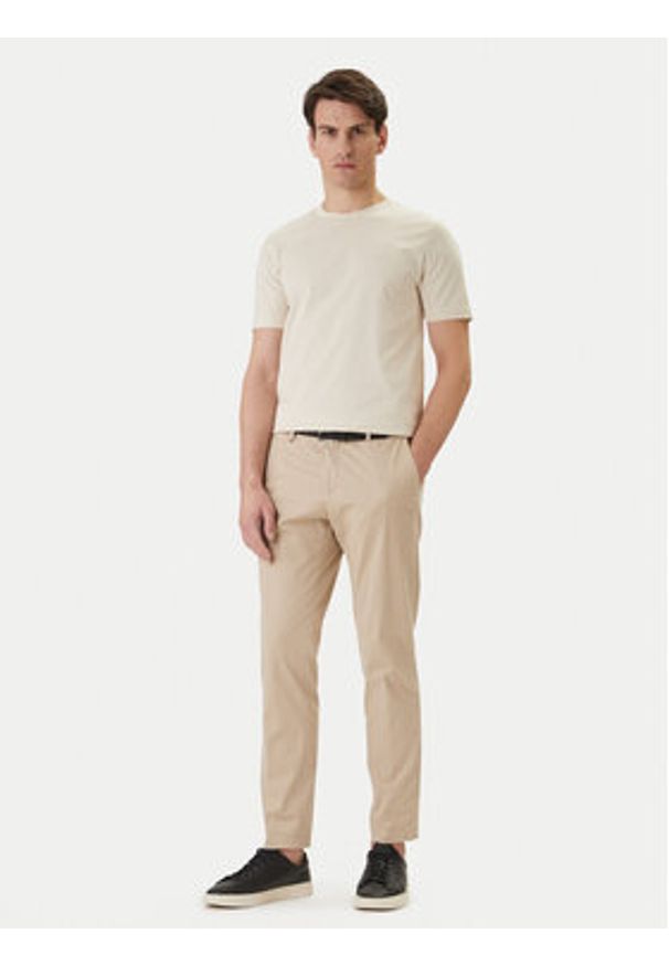 BOSS T-Shirt Thompson 01 50468347 Beżowy Regular Fit. Kolor: beżowy. Materiał: bawełna