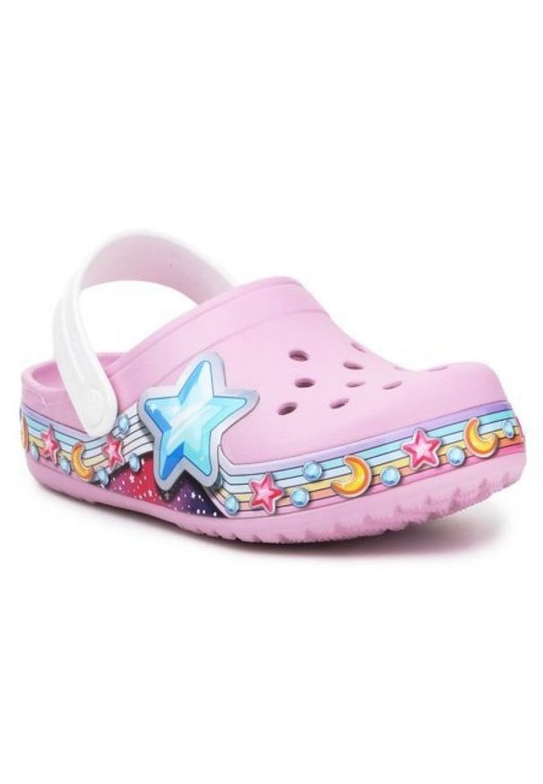 Klapki Crocs Fl Star Band Clog Jr 207075-6GD różowe. Kolor: różowy. Materiał: syntetyk
