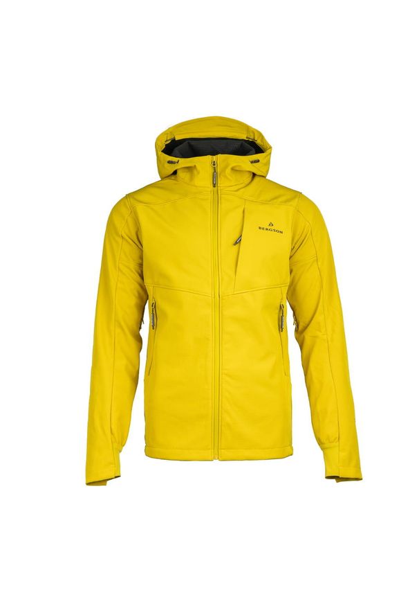 Bergson - Kurtka męska softshell Ventura SS. Kolor: żółty. Materiał: softshell. Sport: turystyka piesza