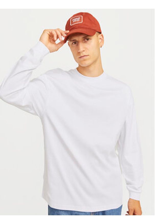Jack & Jones Longsleeve Urban Edge 12256422 Biały Loose Fit. Kolor: biały. Materiał: bawełna. Długość rękawa: długi rękaw