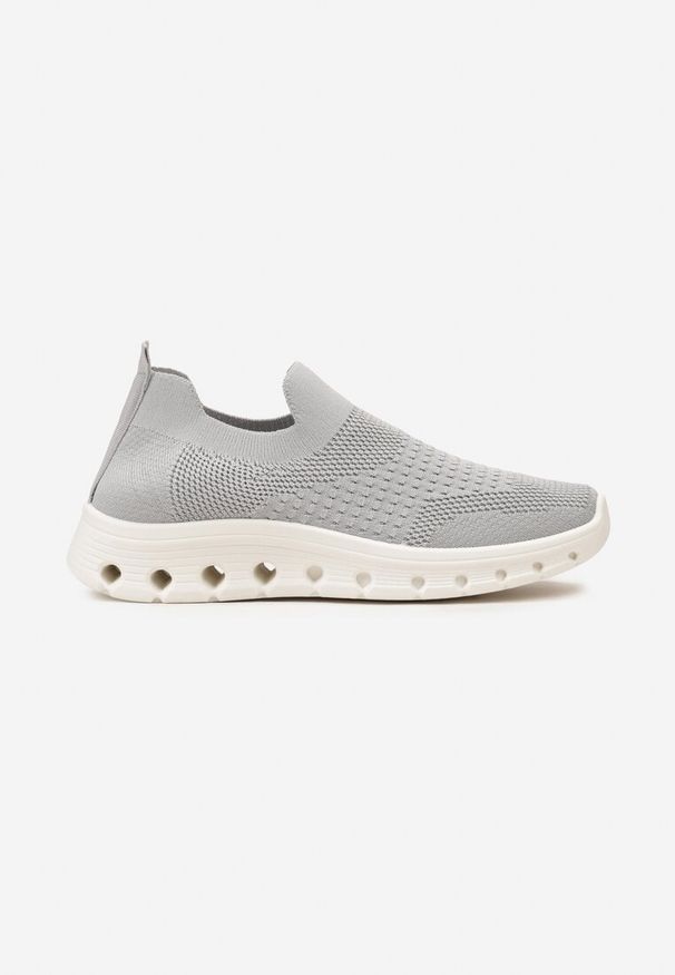 Born2be - Szare Buty Sportowe ze Skarpetkową Cholewką do Kostki Eirona. Kolor: szary. Szerokość cholewki: normalna