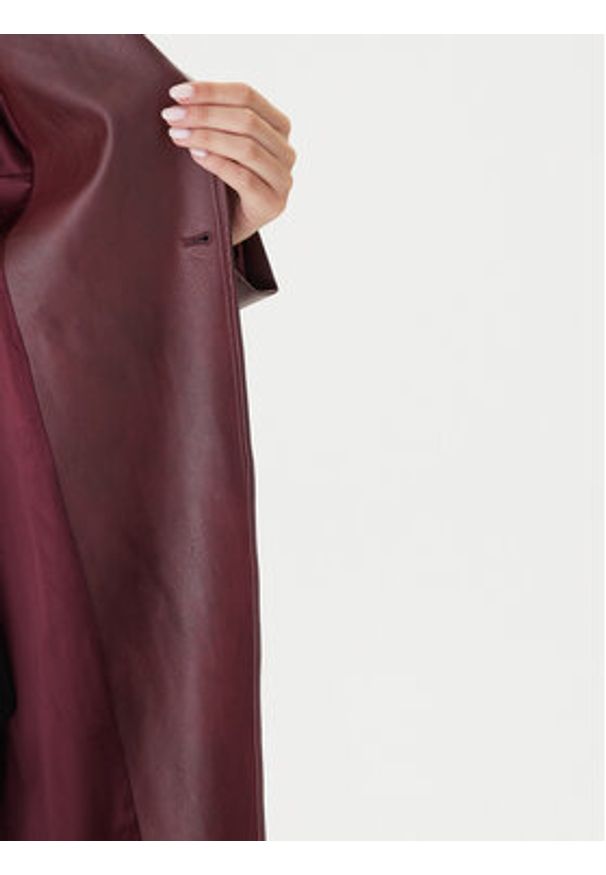 BARDOT - Bardot Płaszcz przejściowy 59899JB4 Bordowy Regular Fit. Kolor: czerwony. Materiał: skóra