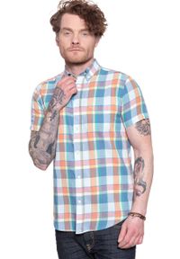 Wrangler - WRANGLER SS 1 PKT BUTTON DOWN TANGERINE W5J2ORXUJ. Typ kołnierza: button down. Kolor: czerwony #8