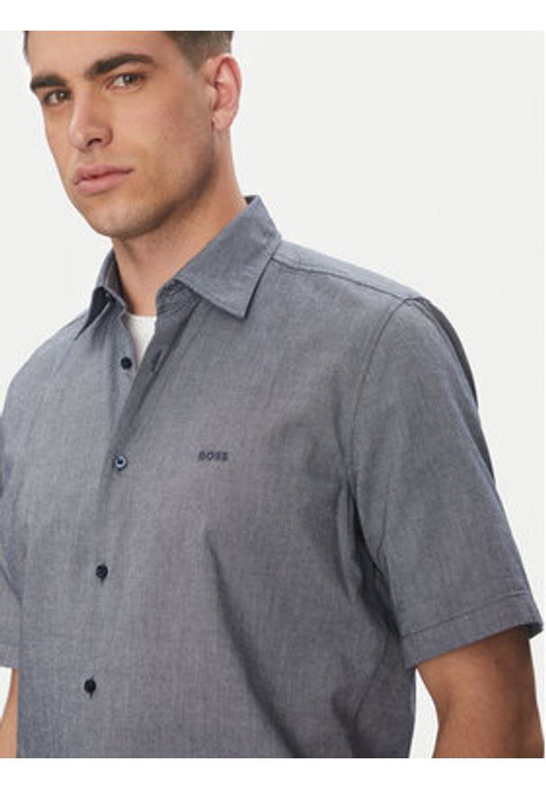 BOSS Koszula Rash_2 50537332 Granatowy Regular Fit. Kolor: niebieski. Materiał: bawełna