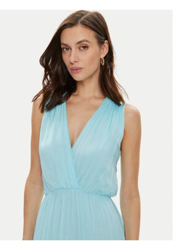 Haveone Sukienka letnia AFF-L010 Niebieski Regular Fit. Kolor: niebieski. Materiał: jedwab, wiskoza. Sezon: lato