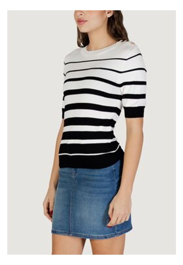 Morgan Sweter 261-MLOL Biały Regular Fit. Kolor: biały. Materiał: wiskoza