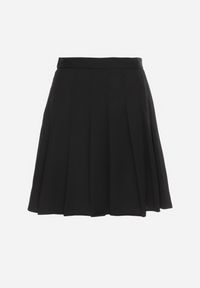 Born2be - Czarna Spódnica z Zakładkami Zapinana na Ukryty z Boku Suwak Ricercara. Okazja: na co dzień. Kolor: czarny. Styl: klasyczny, elegancki, casual