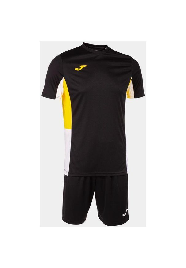 Zestaw Sportowy Joma Danubio II 3XS - Czarny i Żółty Oddychający. Kolor: czarny, żółty, wielokolorowy. Materiał: dresówka. Sport: fitness, piłka nożna