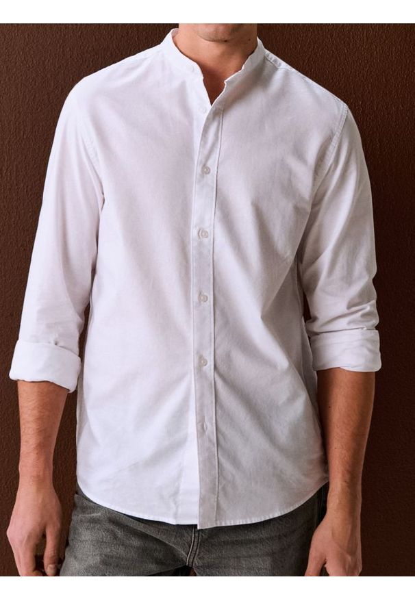 Sinsay - Bawełniana koszula - biały. Kolor: biały. Materiał: bawełna