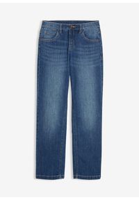 bonprix - Dżinsy straight, mid waist. Kolor: niebieski. Styl: elegancki