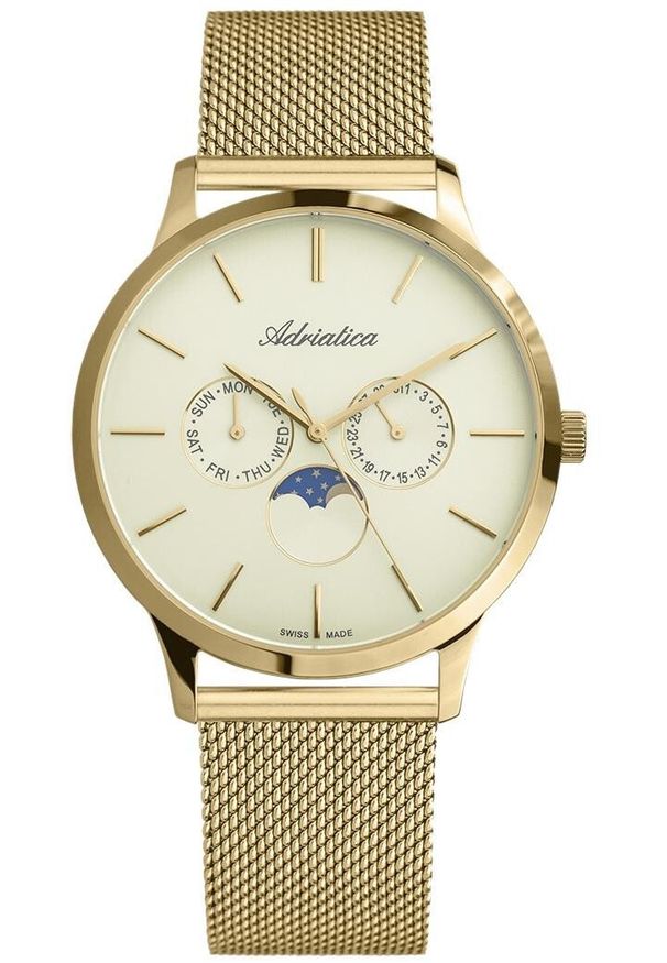 Zegarek męski Adriatica A1274.1111QF złoty. Kolor: złoty