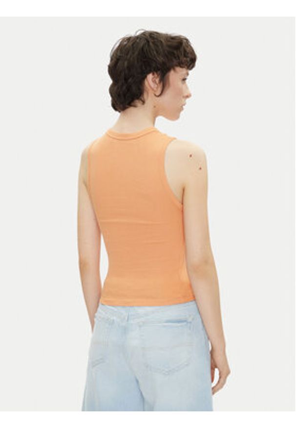 Pepe Jeans Top Viv PL506032 Pomarańczowy Slim Fit. Kolor: pomarańczowy. Materiał: bawełna