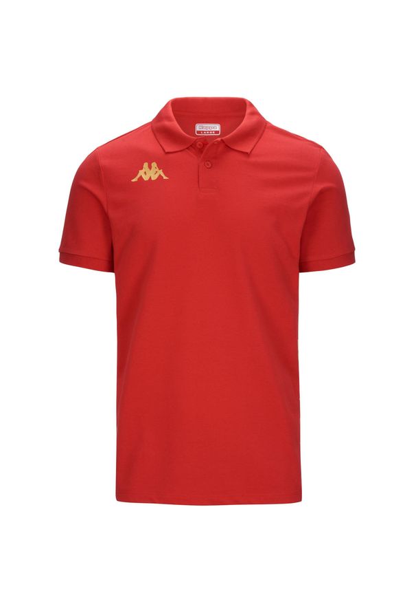 Polo Kappa Gastio. Typ kołnierza: polo. Kolor: czerwony. Sport: piłka nożna
