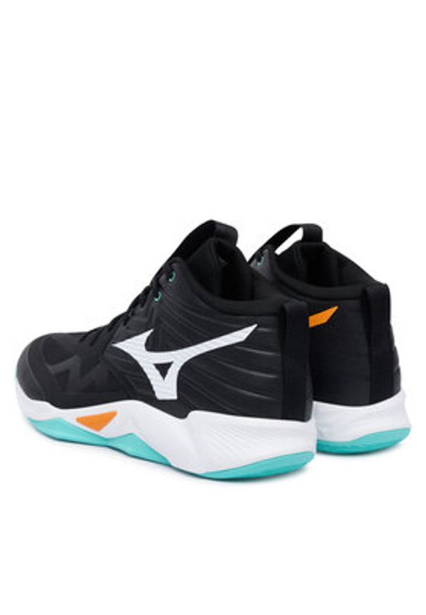 Mizuno Buty halowe Wave Momentum Pro Mid V1GA2545 Czarny. Kolor: czarny. Materiał: skóra. Model: Mizuno Wave
