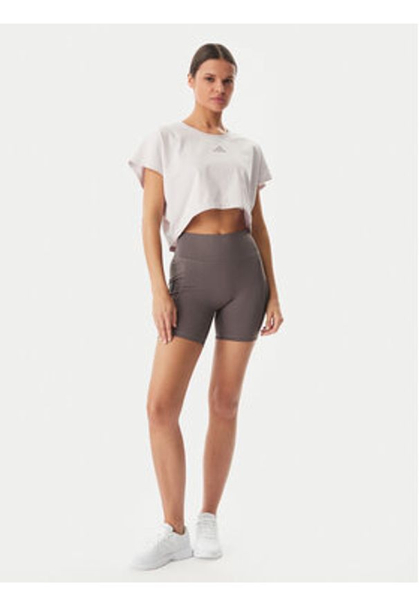 Adidas - adidas T-Shirt Power Workout KE8052 Fioletowy Loose Fit. Kolor: fioletowy. Materiał: bawełna