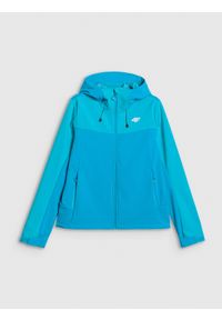 4f - 4F Kurtka softshell wiatroodporna membrana 8000 damska - niebieska S. Kolor: niebieski. Materiał: softshell