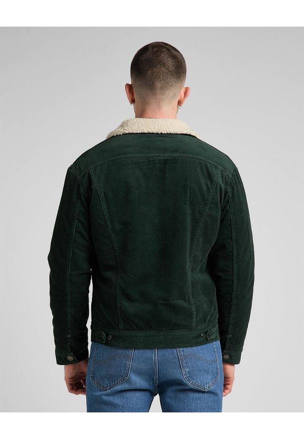 Lee - LEE SHERPA JACKET MĘSKA KURTKA SZTRUKSOWA SZTRUKS KELP L87AQEIN 112321556. Materiał: sztruks