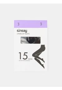 Sinsay - Rajstopy 3 pack - czarny. Kolor: czarny