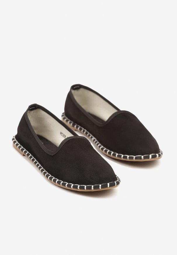 Renee - Czarne Espadryle Balerinki z Przeszyciami Firalissea. Okazja: na co dzień. Kolor: czarny. Sezon: lato. Obcas: na obcasie. Styl: elegancki, klasyczny, casual. Wysokość obcasa: niski