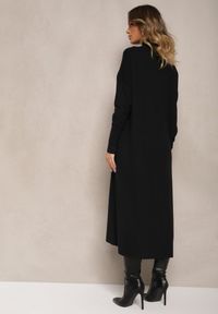 Renee - Czarna Pudełkowa Sukienka Sweterkowa z Wiskozą i Golfem Rinnine. Okazja: na co dzień. Typ kołnierza: golf. Kolor: czarny. Materiał: wiskoza. Styl: elegancki, casual #3