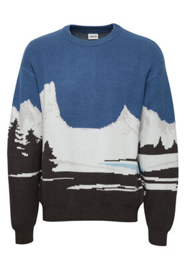 !SOLID - Solid Sweter 21108047 Niebieski Regular Fit. Kolor: niebieski. Materiał: syntetyk