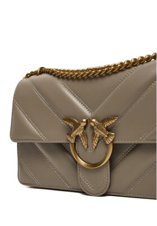 Pinko - PINKO Torebka Love One Classic Light Dc Al 25-26 PLTT 104549 A2OS Szary. Kolor: szary. Materiał: skórzane