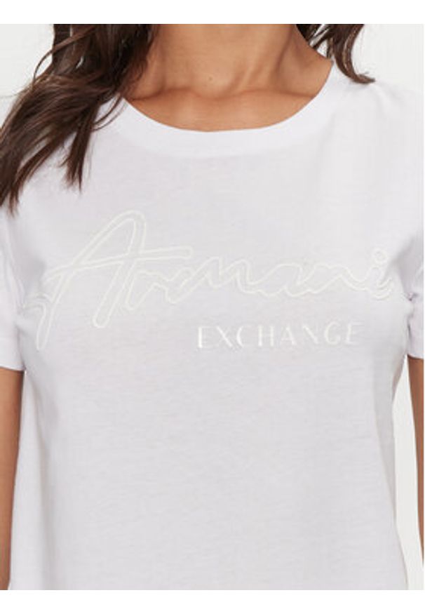 Armani Exchange T-Shirt 6DYT15 YJ3RZ 1000 Biały Regular Fit. Kolor: biały. Materiał: bawełna