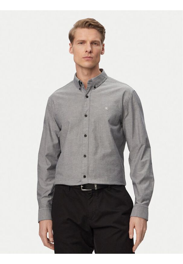 Calvin Klein Jeans Koszula Oxford Classic LV140EM125 Czarny Regular Fit. Kolor: czarny. Materiał: bawełna