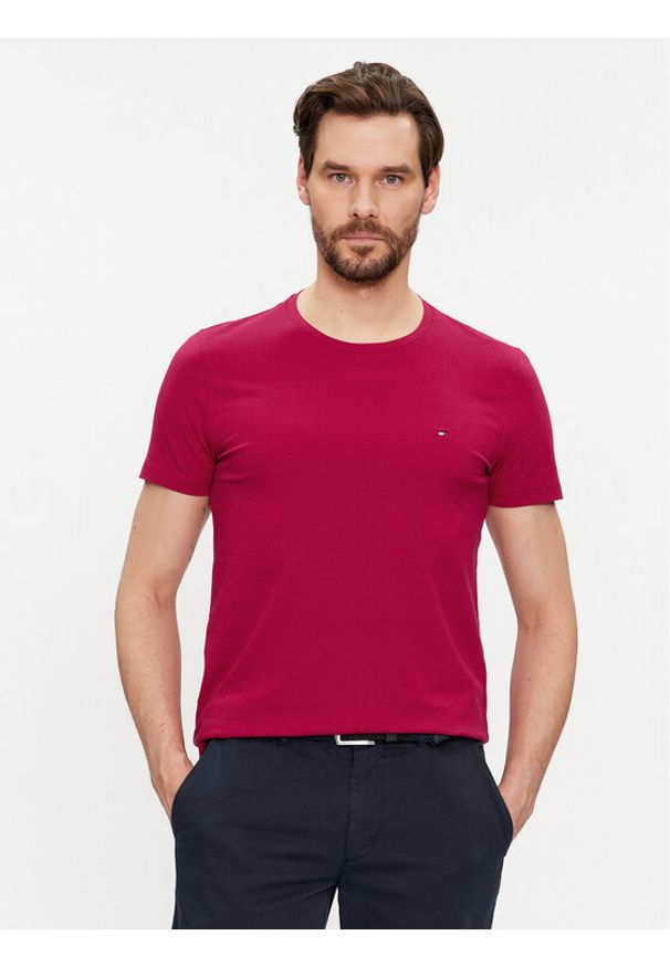 TOMMY HILFIGER - Tommy Hilfiger T-Shirt MW0MW10800 Czerwony Slim Fit. Kolor: czerwony. Materiał: bawełna