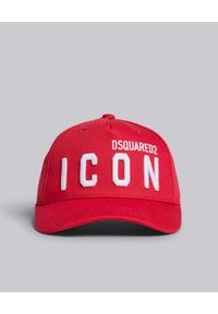 DSQUARED2 - Czerwona czapka z daszkiem. Kolor: czerwony. Materiał: bawełna. Wzór: napisy, haft #1