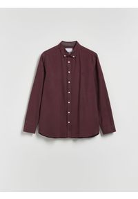 Reserved - Bawełniana koszula slim fit - bordowy. Kolor: czerwony. Materiał: bawełna #1