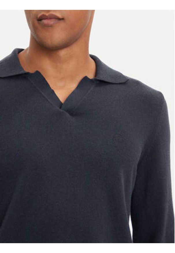 Marc O'Polo Sweter 529 5144 60150 Granatowy Regular Fit. Typ kołnierza: polo. Kolor: niebieski. Materiał: bawełna