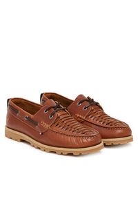 TOMMY HILFIGER - Tommy Hilfiger Półbuty Hilfiger Braided Lth Boat Shoe FM0FM05892 Brązowy. Kolor: brązowy. Materiał: skóra #2