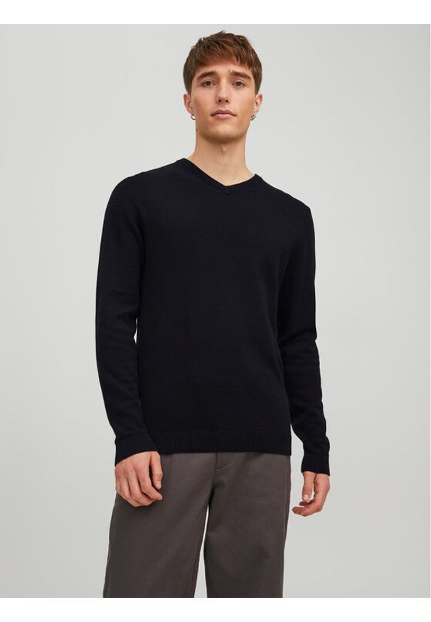 Jack & Jones - Jack&Jones Sweter 12137194 Czarny Regular Fit. Kolor: czarny