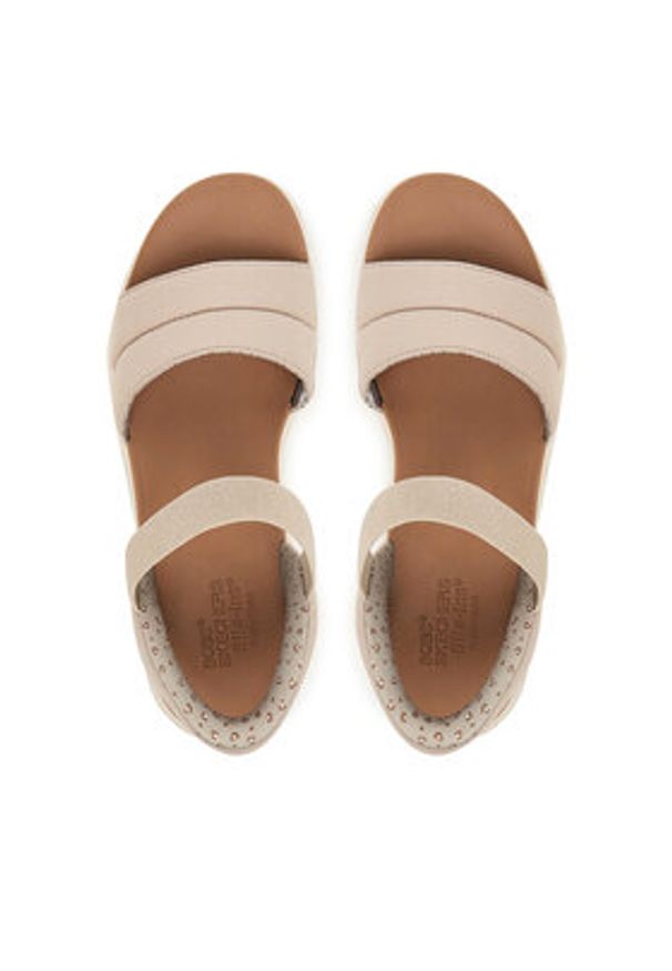 skechers - Skechers Sandały BOBS Sun Ray 114413/TPE Beżowy. Kolor: beżowy. Materiał: materiał