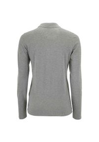 SOL'S - Damska Koszulka Polo Z Długim Rękawem Perfect Melange Pique. Typ kołnierza: polo. Kolor: szary. Długość rękawa: długi rękaw. Długość: długie