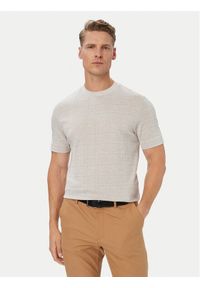 BOSS T-Shirt H-Thompson 181 50565299 Beżowy Regular Fit. Kolor: beżowy. Materiał: bawełna #1
