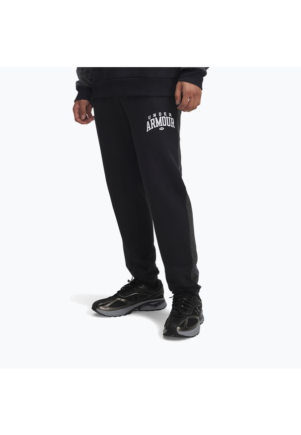Spodnie treningowe męskie Under Armour Rival Fleece. Kolor: czarny. Materiał: dresówka. Sport: fitness