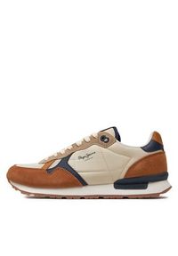 Pepe Jeans Sneakersy Brit Mix M PMS40006 Brązowy. Kolor: brązowy #6