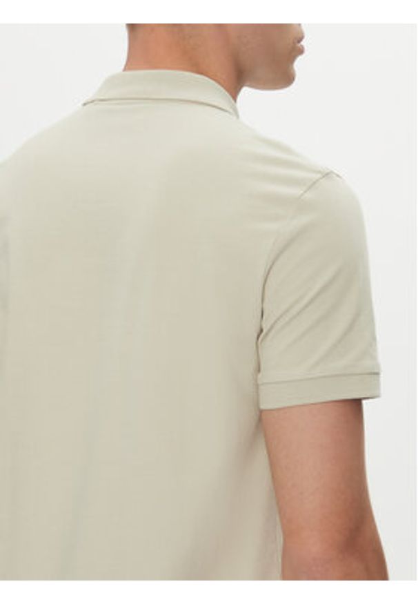 BOSS Polo Passerzip 50537507 Beżowy Slim Fit. Typ kołnierza: polo. Kolor: beżowy. Materiał: bawełna